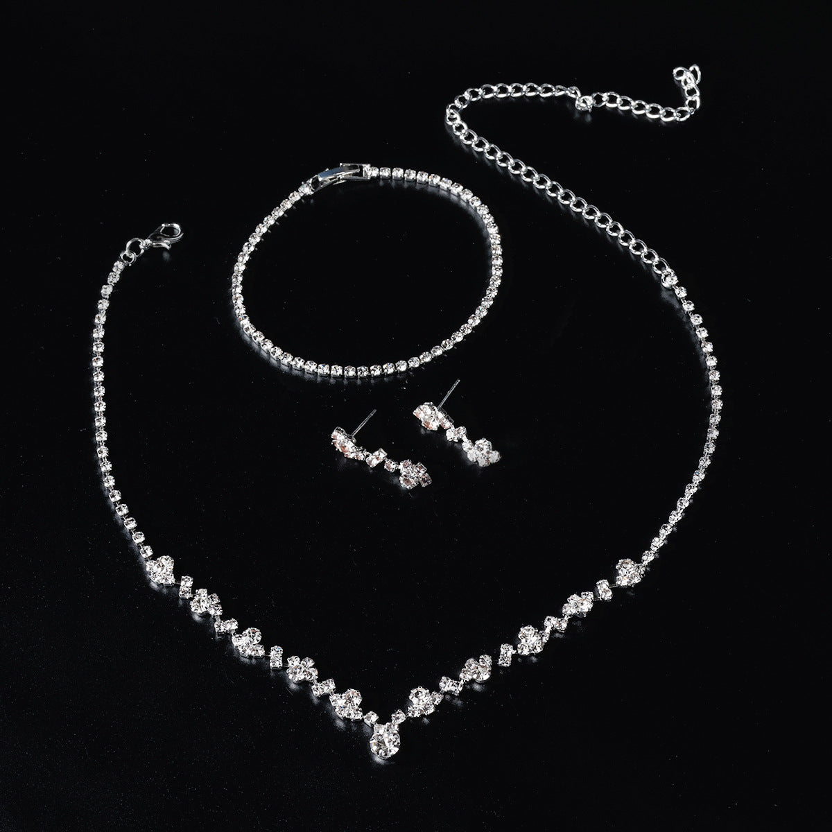 Women's Simple Diamond Metal Six-pointed Star Bride Bridesmaid Necklaces