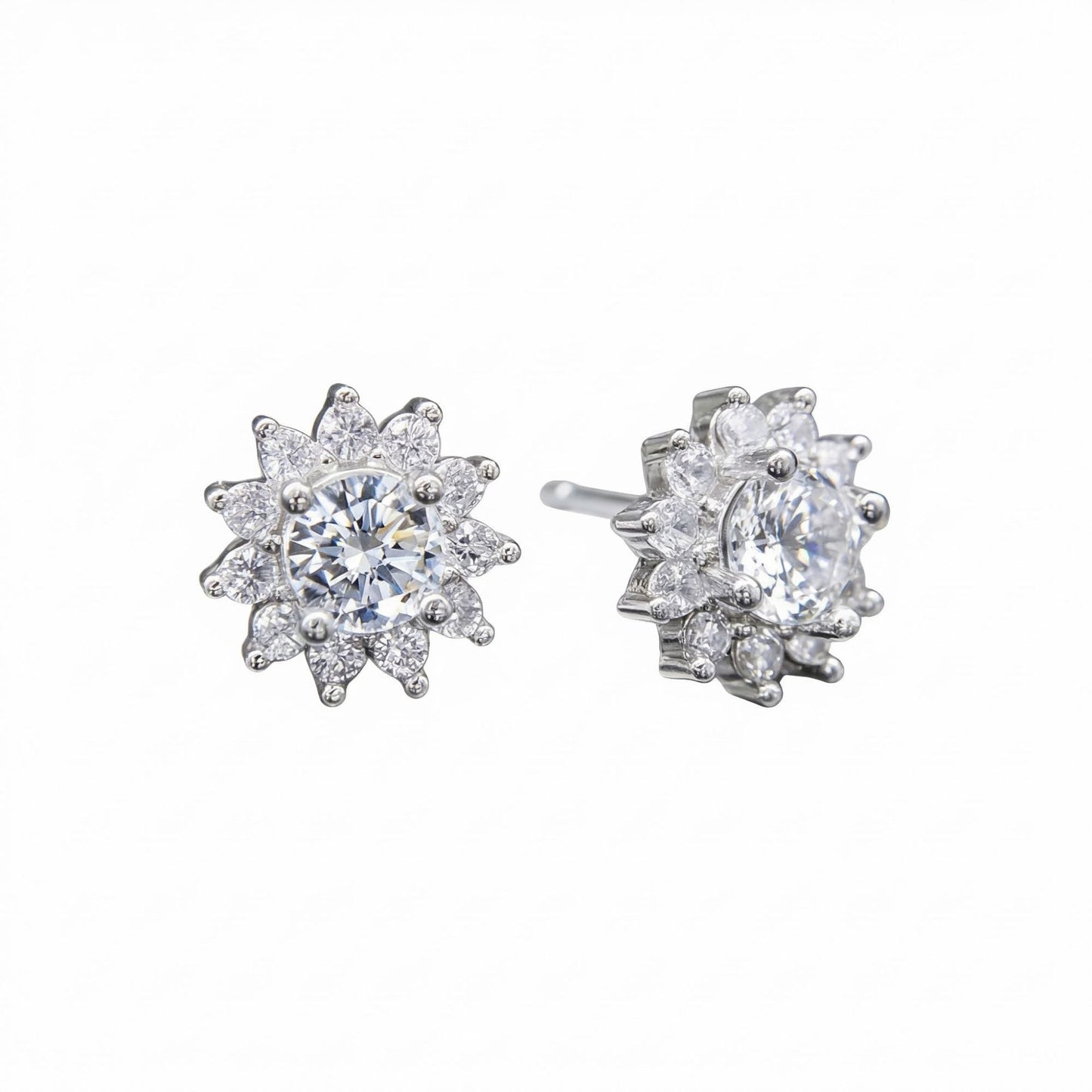 Women's Zircon Sun Flower Ear Round Fashion Match Bone Rings