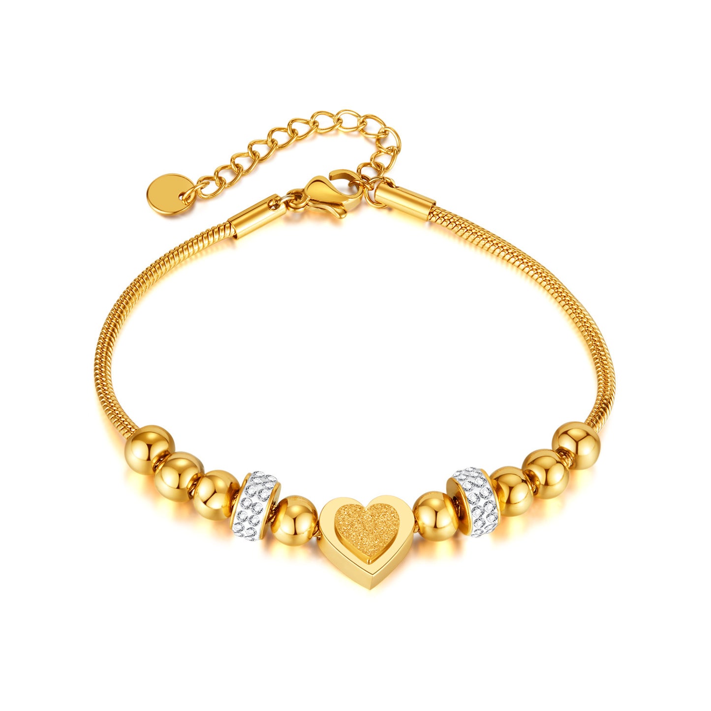 Women's High-grade Love Frosted Fashion Simple Stainless Bracelet