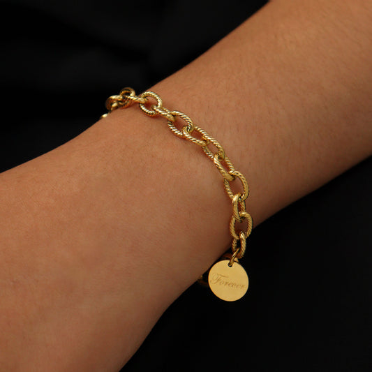 Colors Optional Eternal English Letter Stainless Steel Bracelet