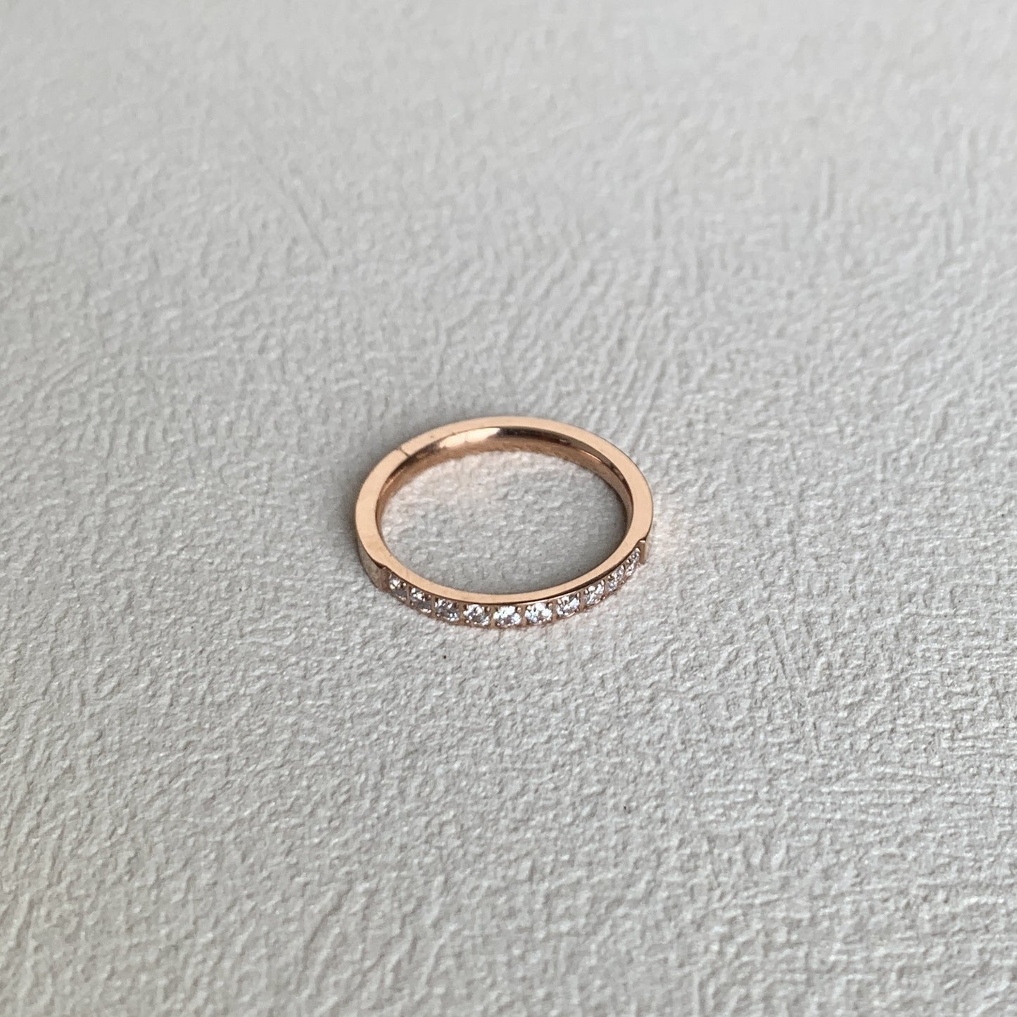 Women's Steel Simple Gang Drill Ten Diamonds Ring