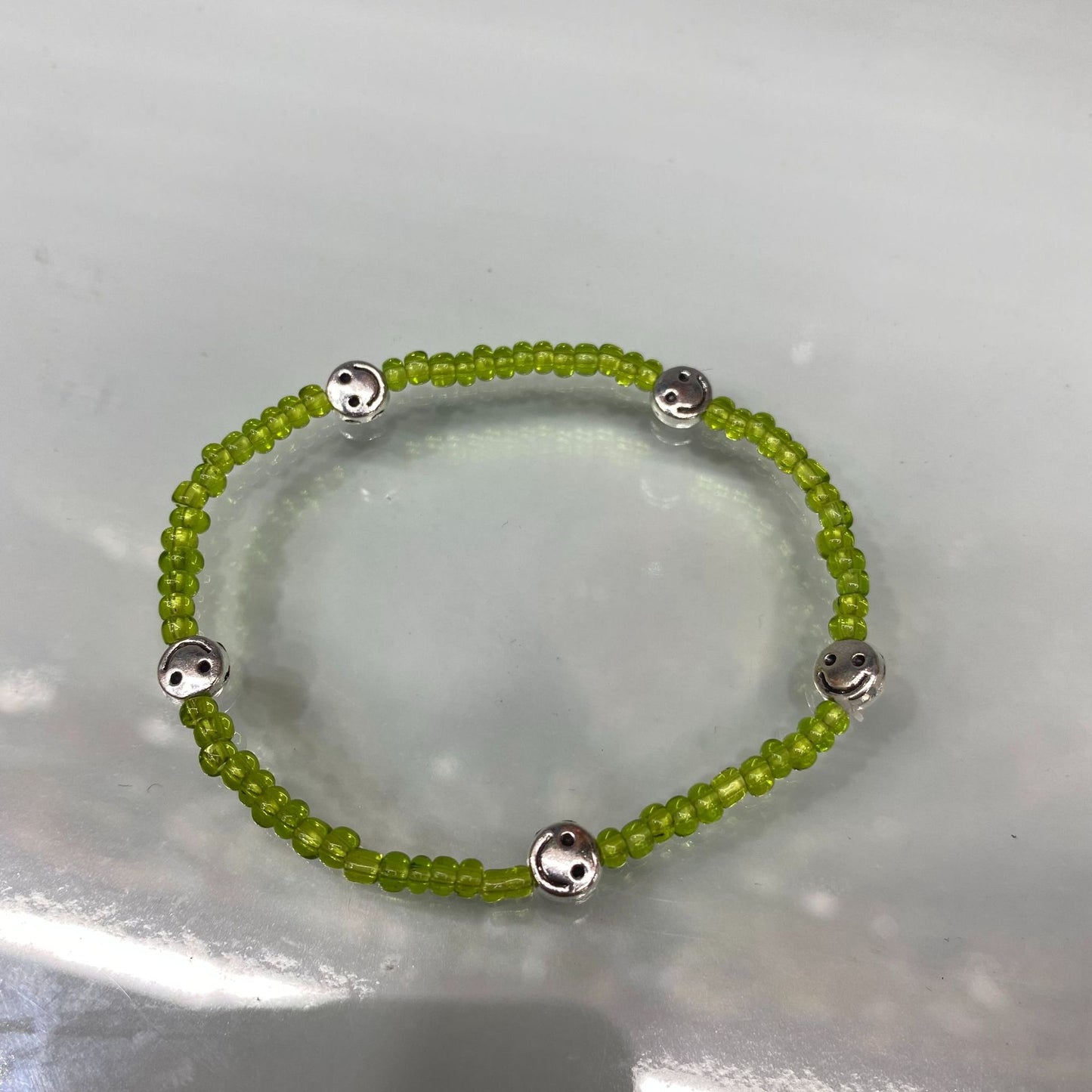 Style Fresh Color Beaded Smiley Transparent Candy Rings