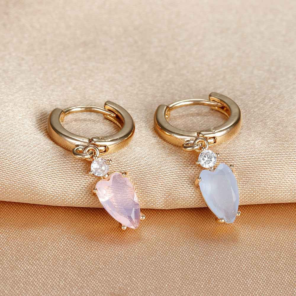 Heart-shaped Diamond Fashion Popular Creative Personality Earrings
