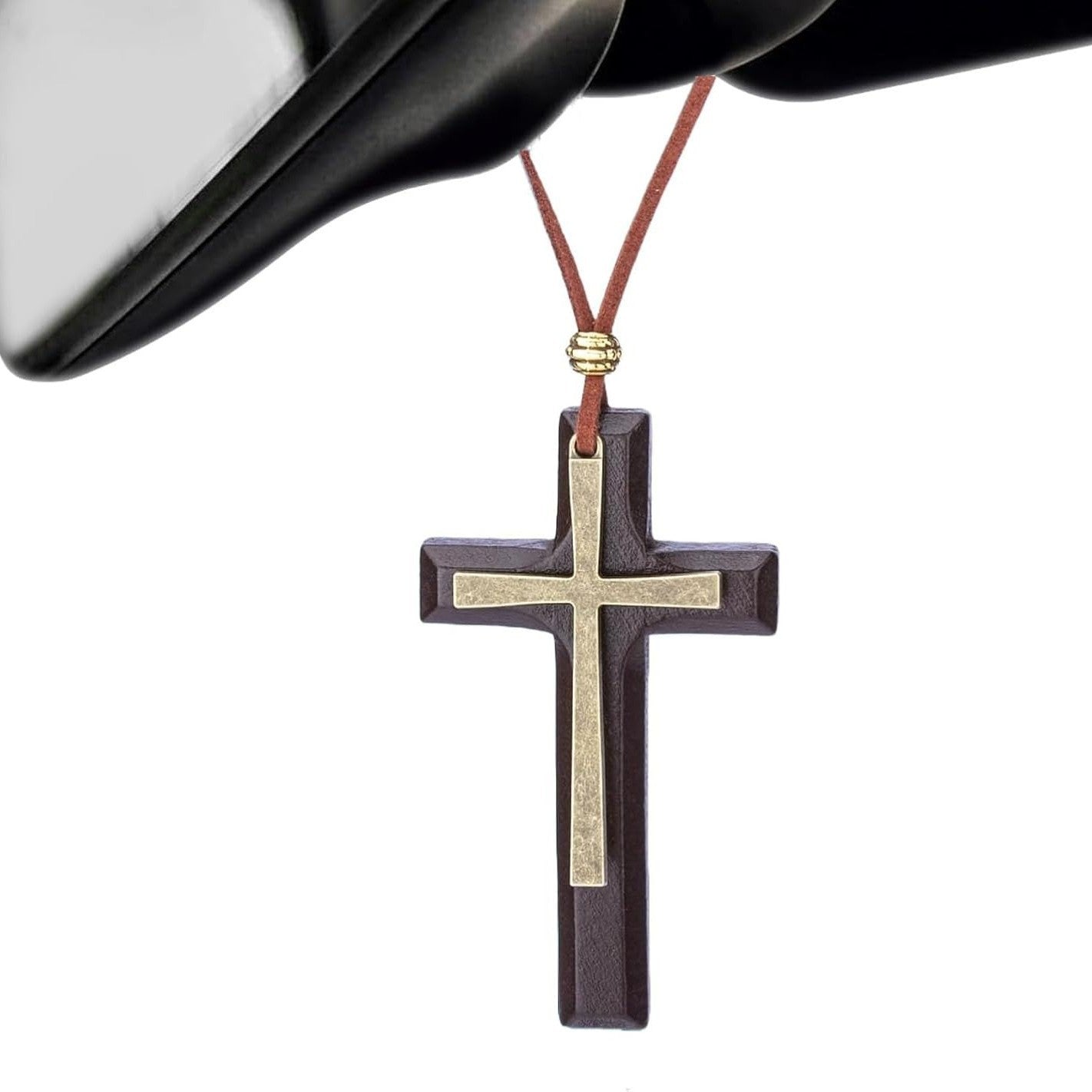 Wood Cross Boys Long Sweater Chain Necklace