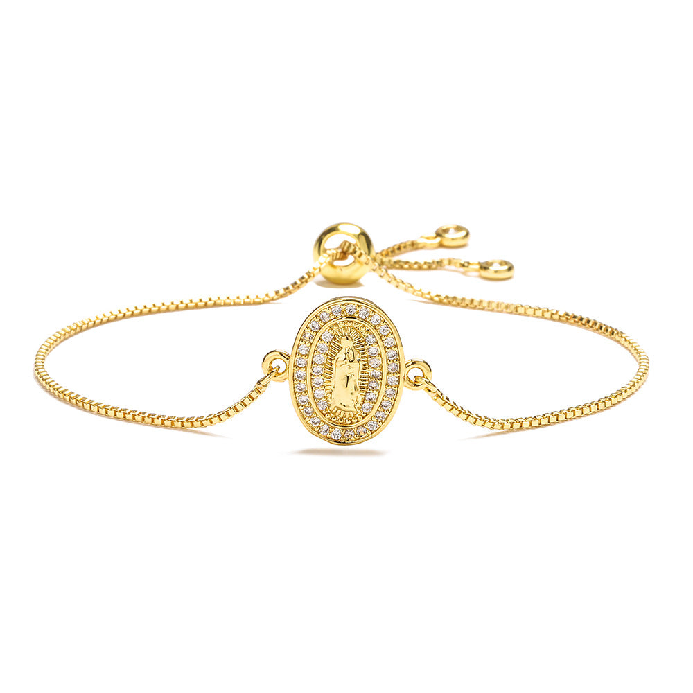Minority Simple Senior Virgin Mary Zircon Bracelet