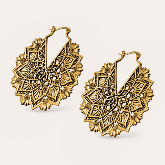 Ethnic Style Exotic Vintage Metal Flower Bohemian Carved Rings