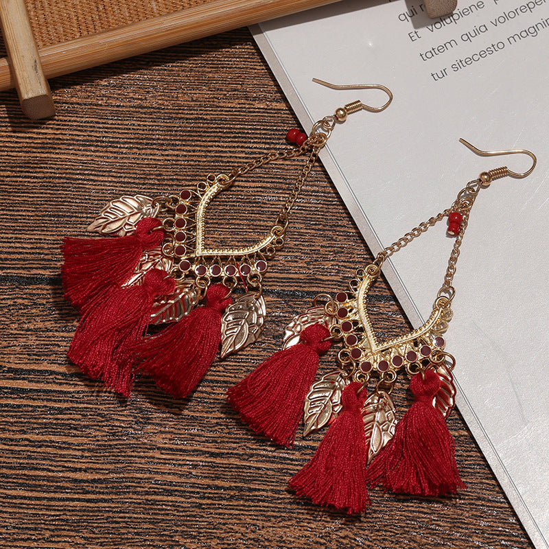 Women's Ornament Ethnic Style Tassel Fringe Ear Hook Earrings