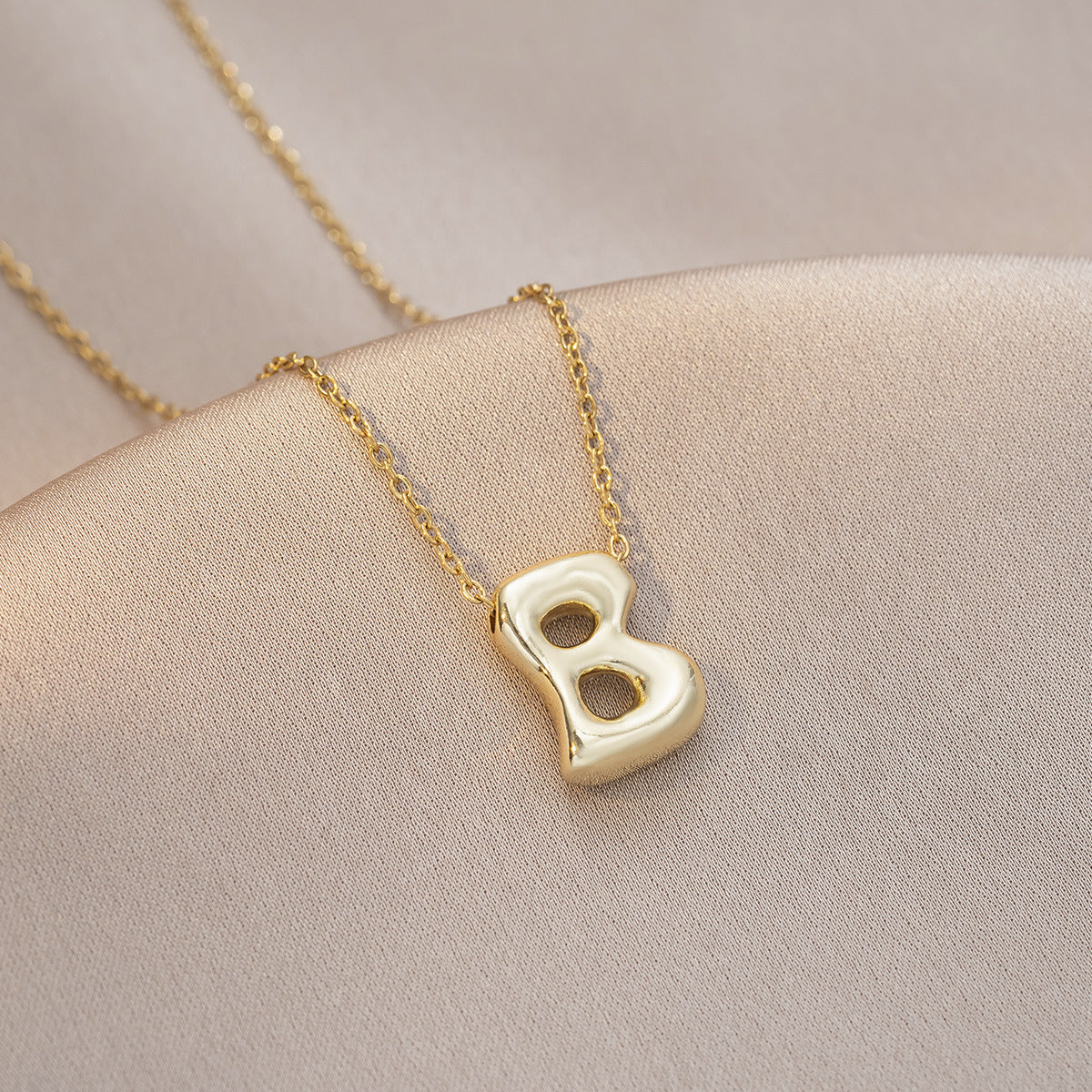 Female Glossy Balloon Bubble Cute Chubby English Letters Temperament Clavicle Necklace
