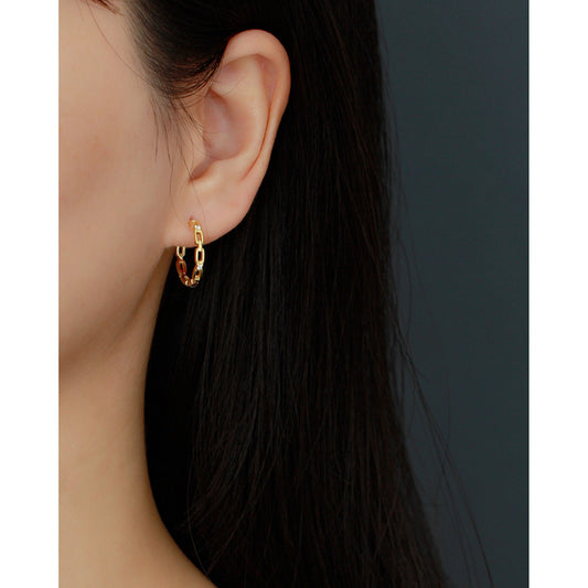 Women's Sier Style Personality Chain Geometric Earclip Earrings