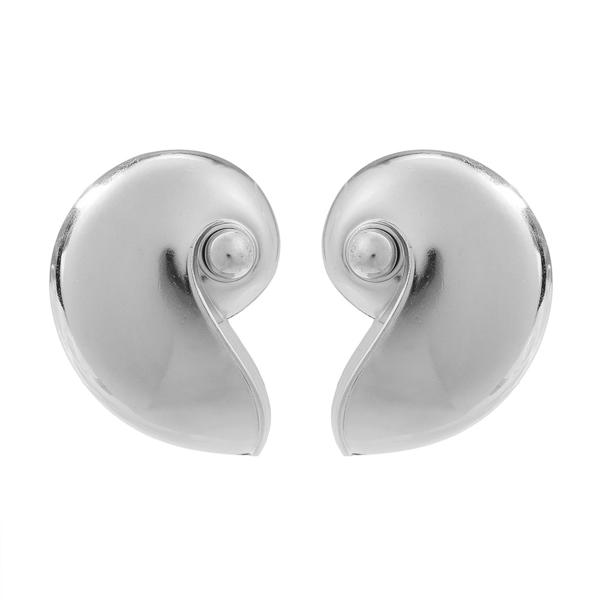 Women's Ocean Style Alloy Conch Exaggerated Glossy Earrings