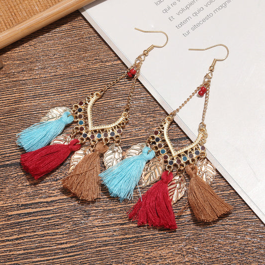 Women's Ornament Ethnic Style Tassel Fringe Ear Hook Earrings