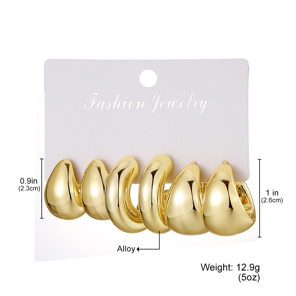 High-grade Golden Fabulous Personality Creative Twist Earrings