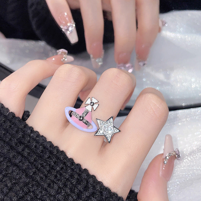 Barbie Style Heart Open Dopamine Design Rings