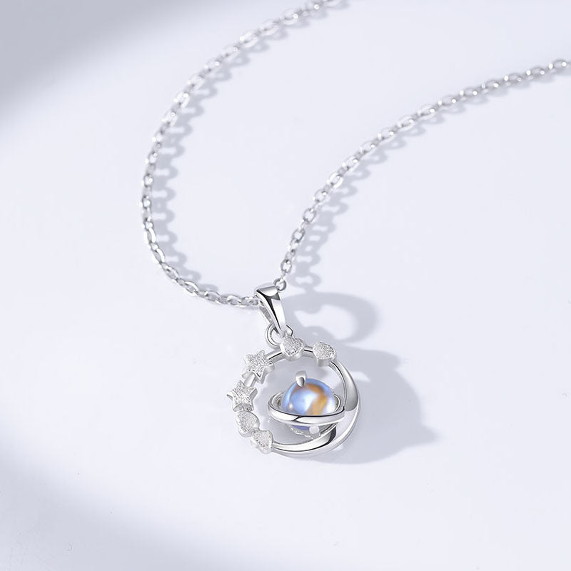 Female Light Luxury Minority Fashion Moonstone Clavicle Necklace