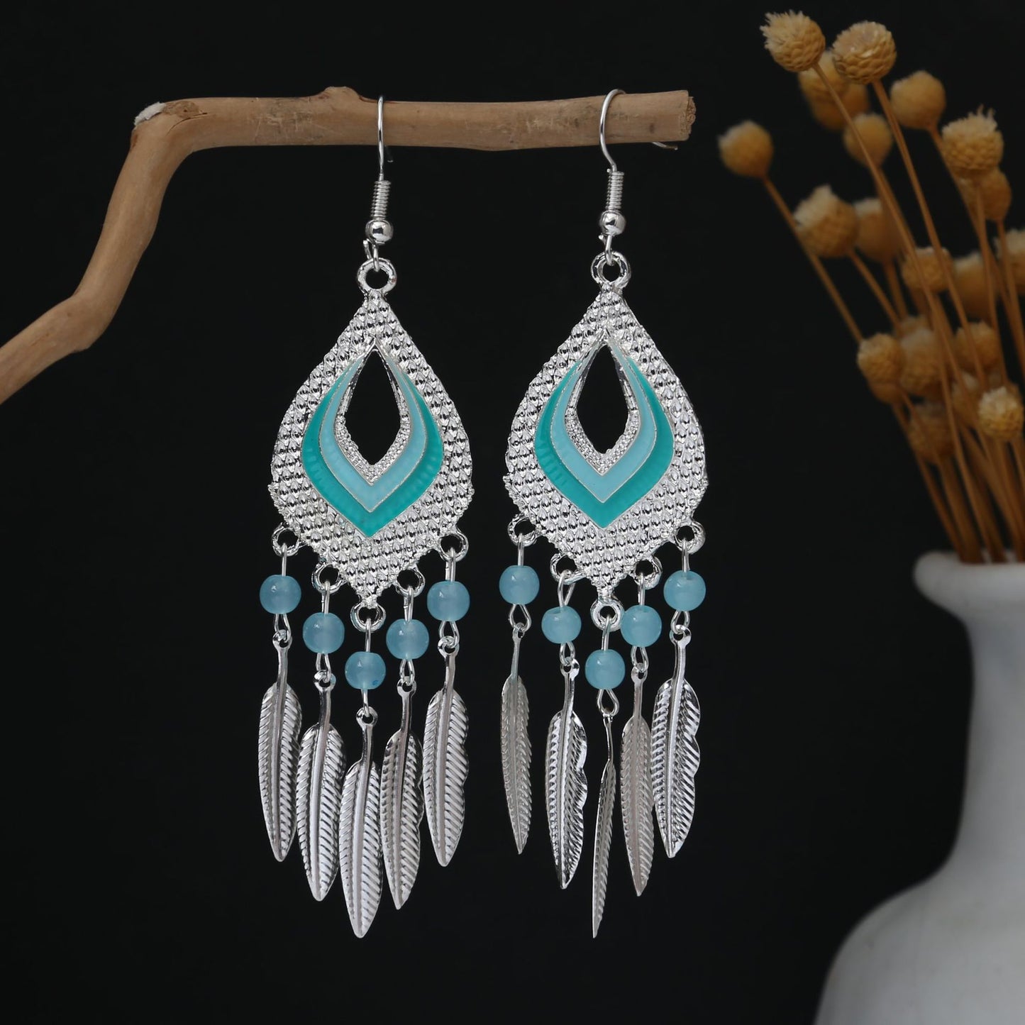 Personalized Ethnic Style Miao Sier Geometric Colorful Rings