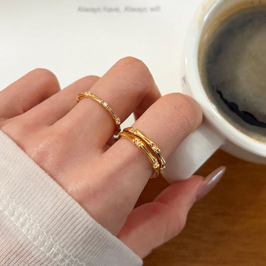 Bamboo Female Design Versatile Opening Adjustable Index Finger Ring