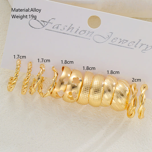 Elegant Fashionable Geometric Hollow Flower Shaped Earrings