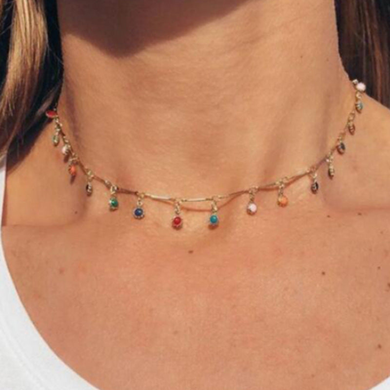 Candy Color Tassel Female Versatile Small Collar