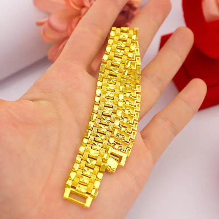 Men's Vietnam Placer Gold Watch Chain Domineering Bracelet