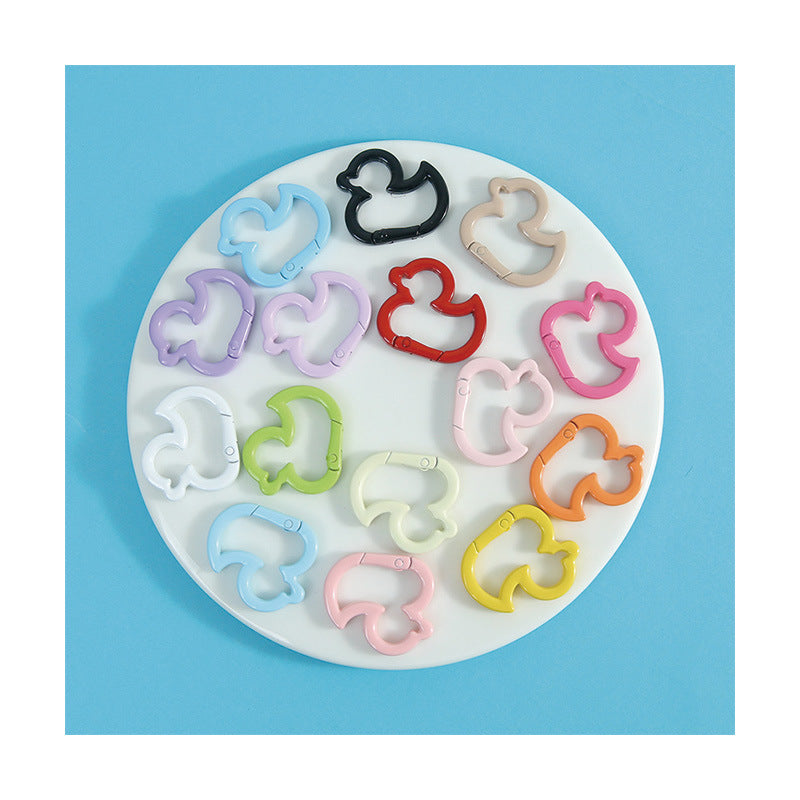 Color Paint Duck Key Spring Fastener Rings
