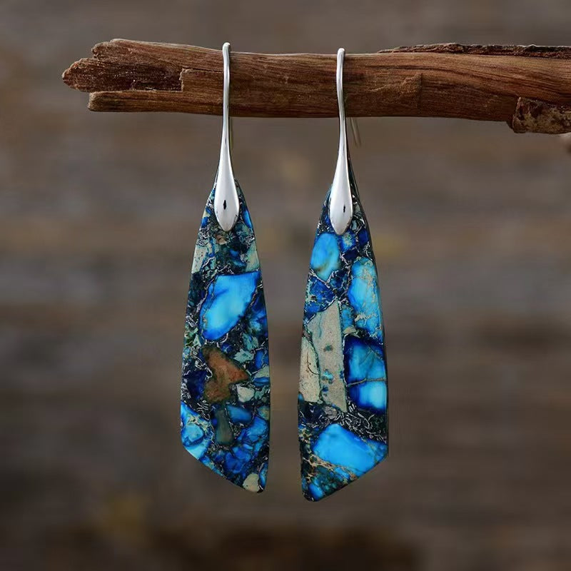 Bohemian Emperor Stone Geometric Popular Natural Earrings