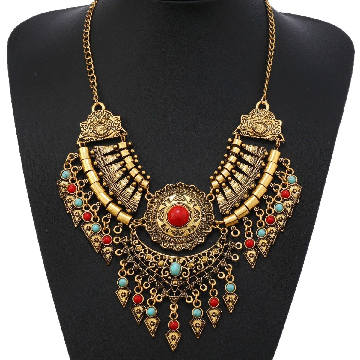 Ethnic Water Drop Tassel Sweater Chain Necklaces
