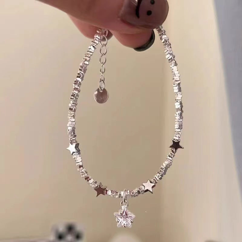 Sier Starry Female Niche Exquisite Lucky Girlfriends Versatile Bracelet