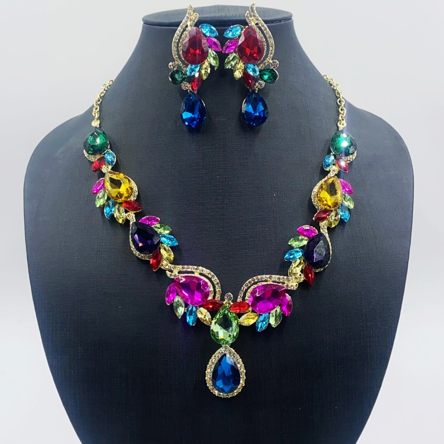 Women's Popular Gem Suite Fashion Temperament Bride Banquet Jewelry Set