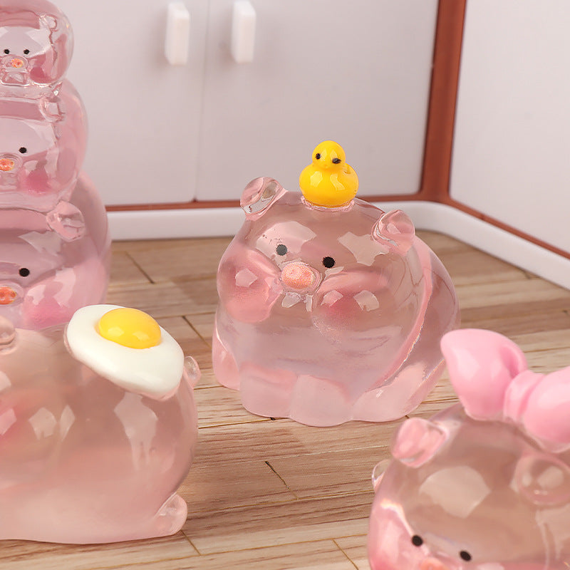 Small Pink Pig Cream Glue Resin Jewelry Accessories