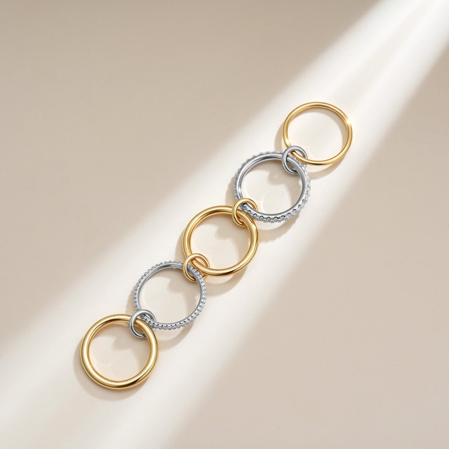 Gold Color Matching Zircon Versatile Creative Rings