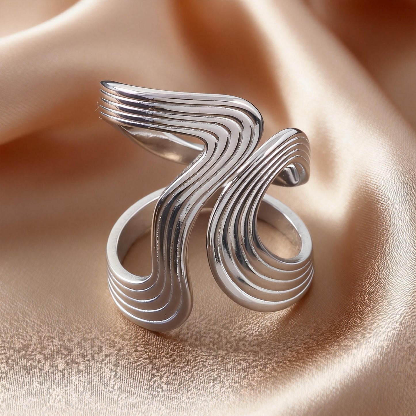 Steel Open-end Niche High-grade Fashion Trend Affordable Luxury Style Ring