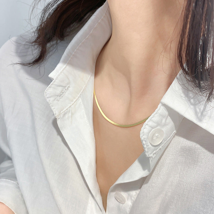 Cold Style Female Clavicle Chain Short Niche Design Snake Necklaces