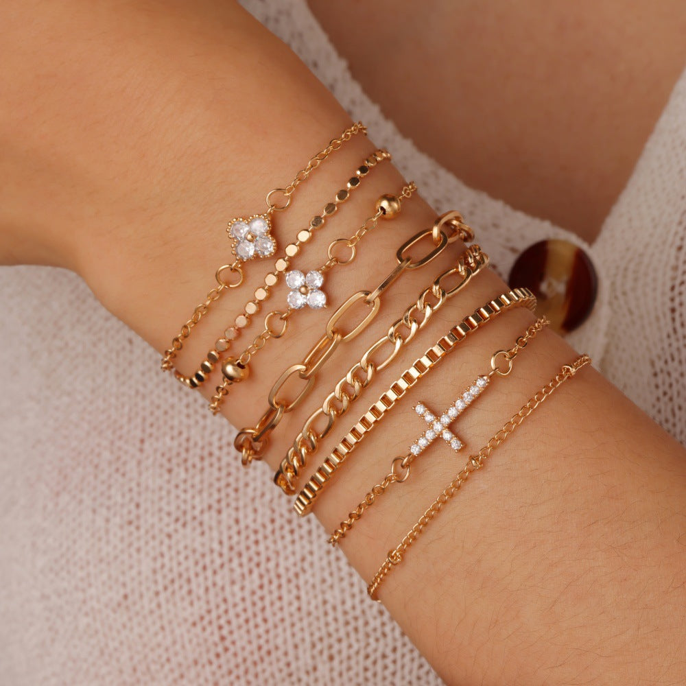 Creative Simple Temperament Lady Love Cross Bracelet