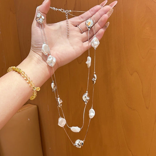 Women's Irregular Long Beaded For Light Luxury Advanced Exquisite Clavicle Necklaces