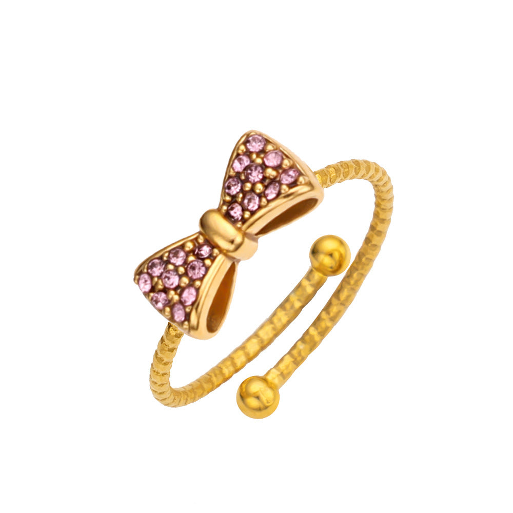 Women's Stainless Steel Zircon Niche High Sense December Birthday Stone Ring
