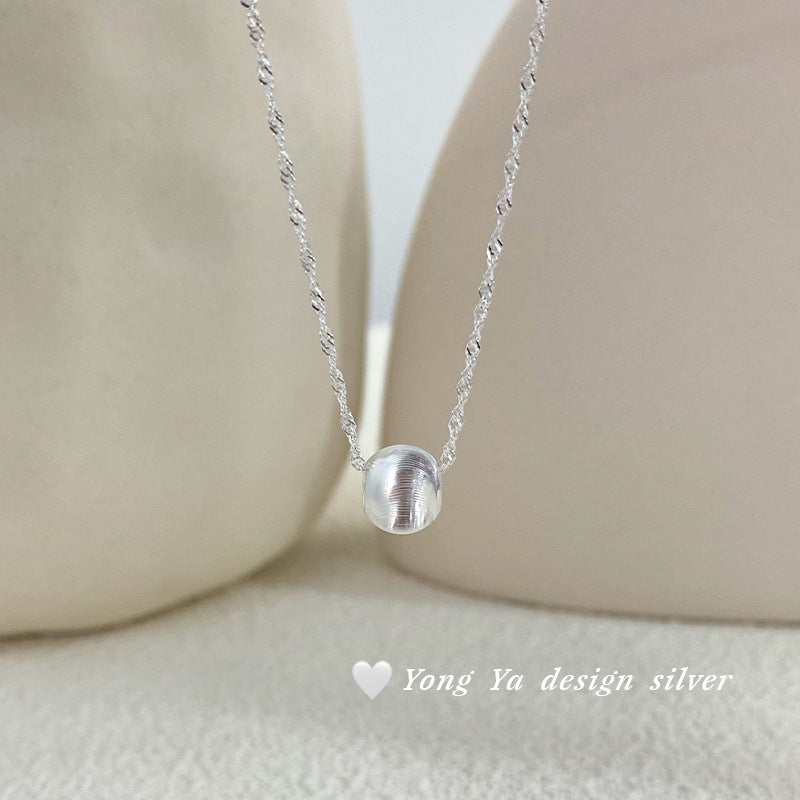 Temperament Single Brushed Beads Personality Ball Clavicle Chain Necklaces