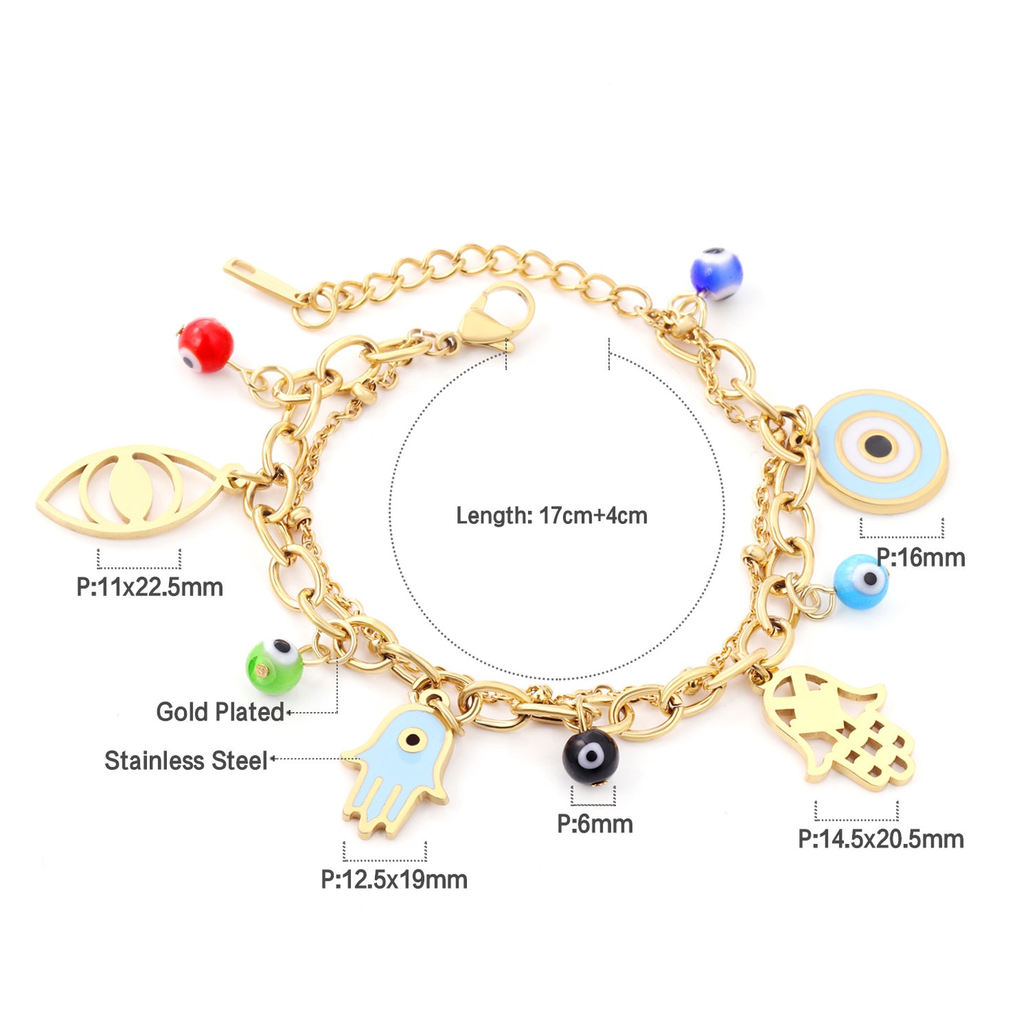 Women's Devil's Eye Niche Fashion Electroplated Metal Hand Bracelets