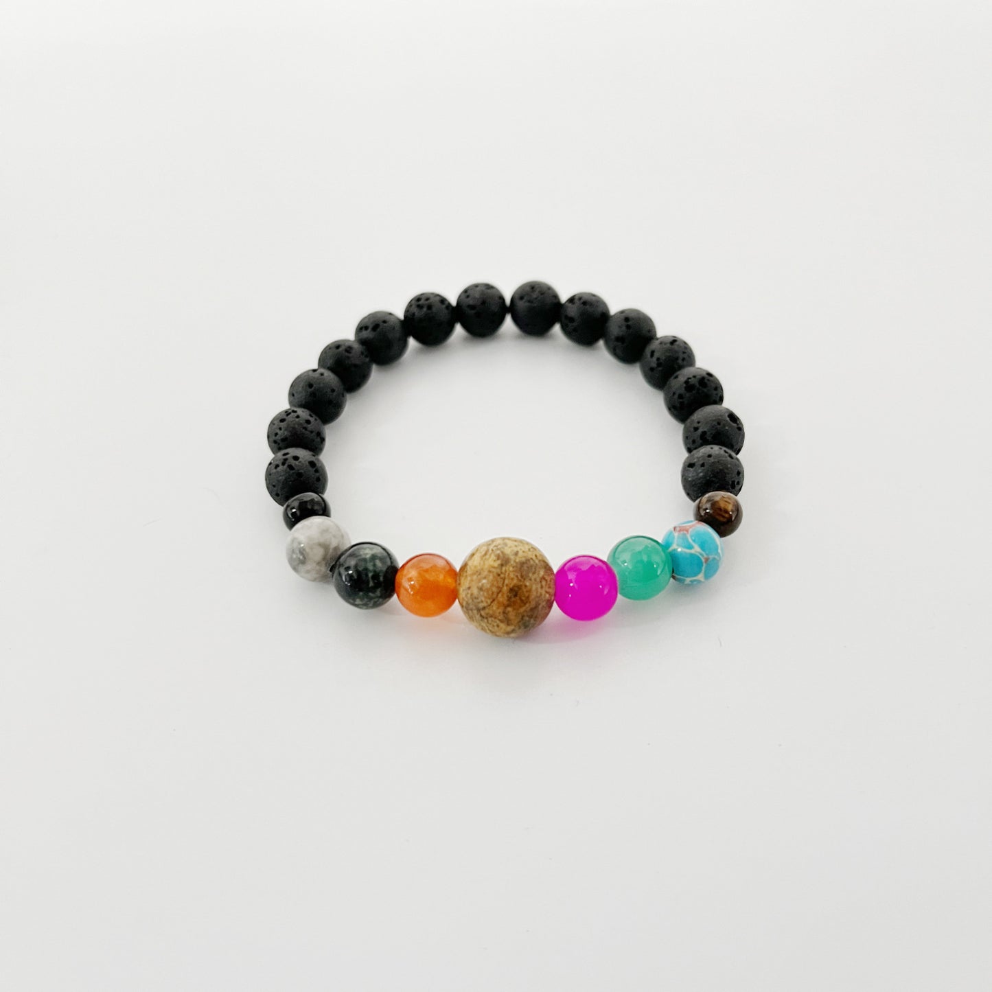 Women's & Men's Colorful Volcanic Rock Woven String Beads Crafts Bracelet