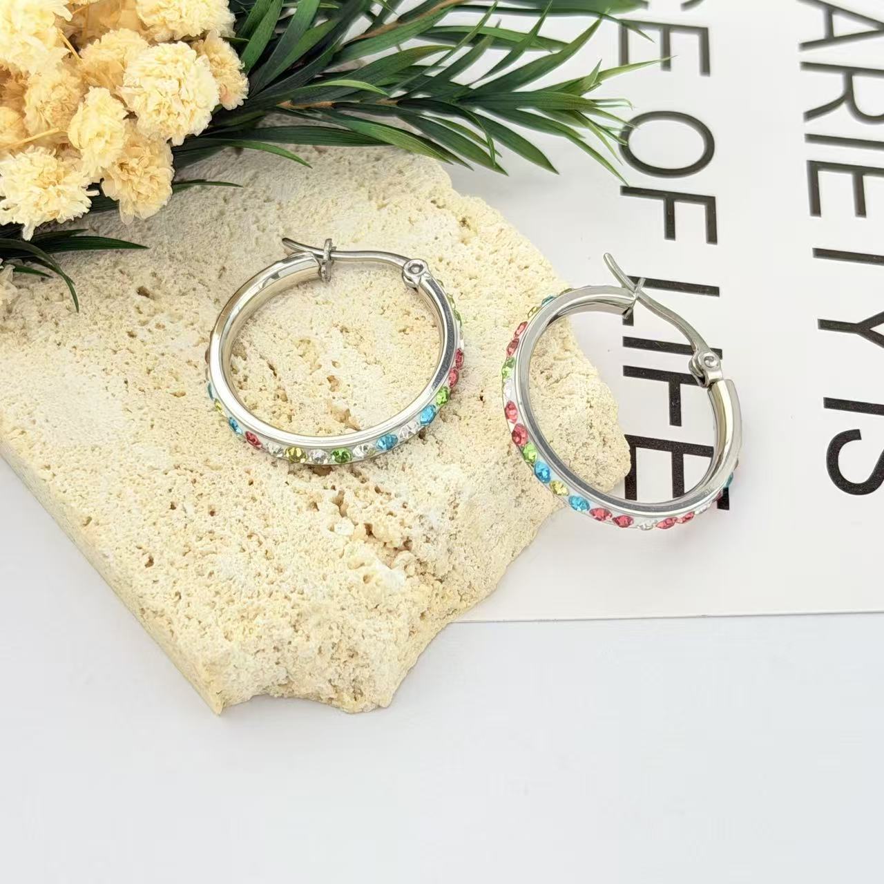 Women's Luxury Refined Rhinestone Full Diamond Big Hoop Fashion Earrings