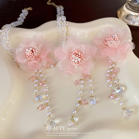 Fairy Flowers Diamond Crystal Tassel Fresh Sweet Beautiful Rings