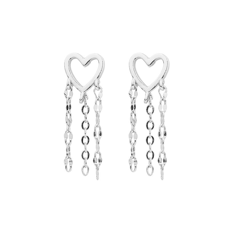 Women's Long Star Tassel Disco Chain Sequined Love Earrings