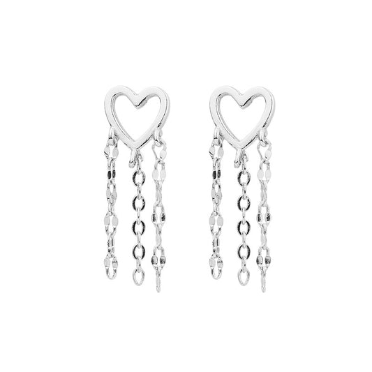 Women's Long Star Tassel Disco Chain Sequined Love Earrings