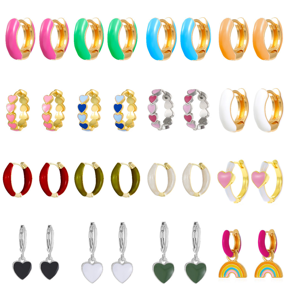 Women's Colorful Oil Shaped Fashion Temperamental Minority Design Geometric Earrings