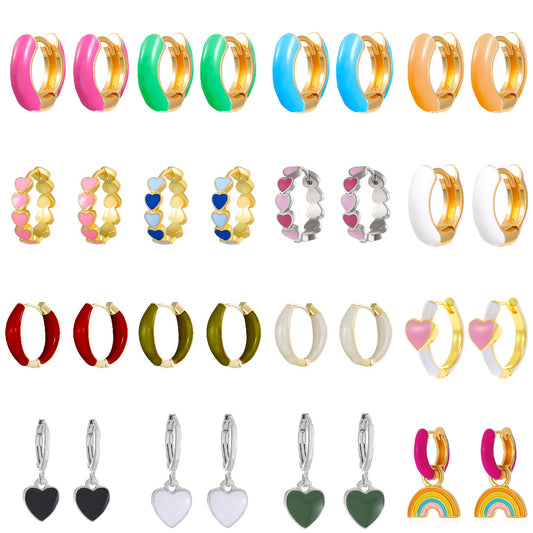 Women's Colorful Oil Shaped Fashion Temperamental Minority Design Geometric Earrings