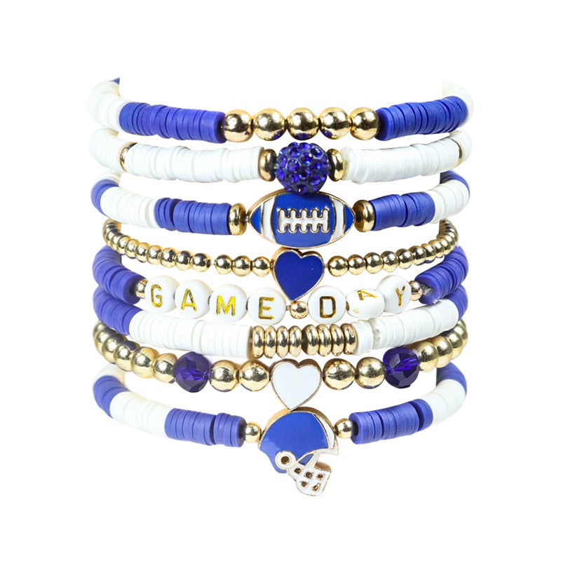 Rugby Golden Balls Twin Crystal Love Letter Bracelet