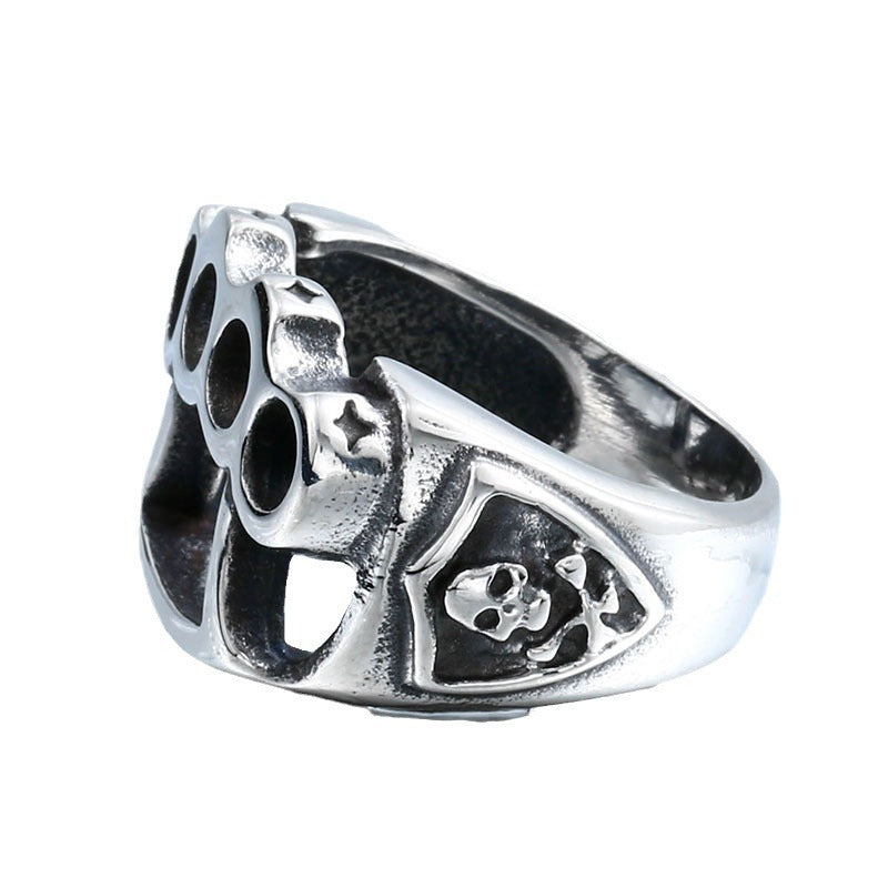 Men's Ornament Retro Fashion Motorcycle Titanium Steel Rings