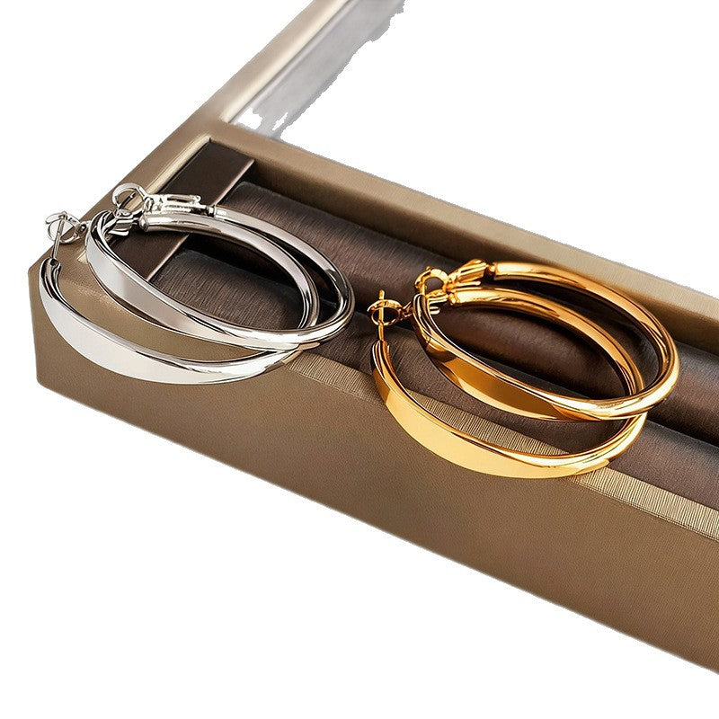 Fashion Exaggerated High Sense Circle Metal Bracelets