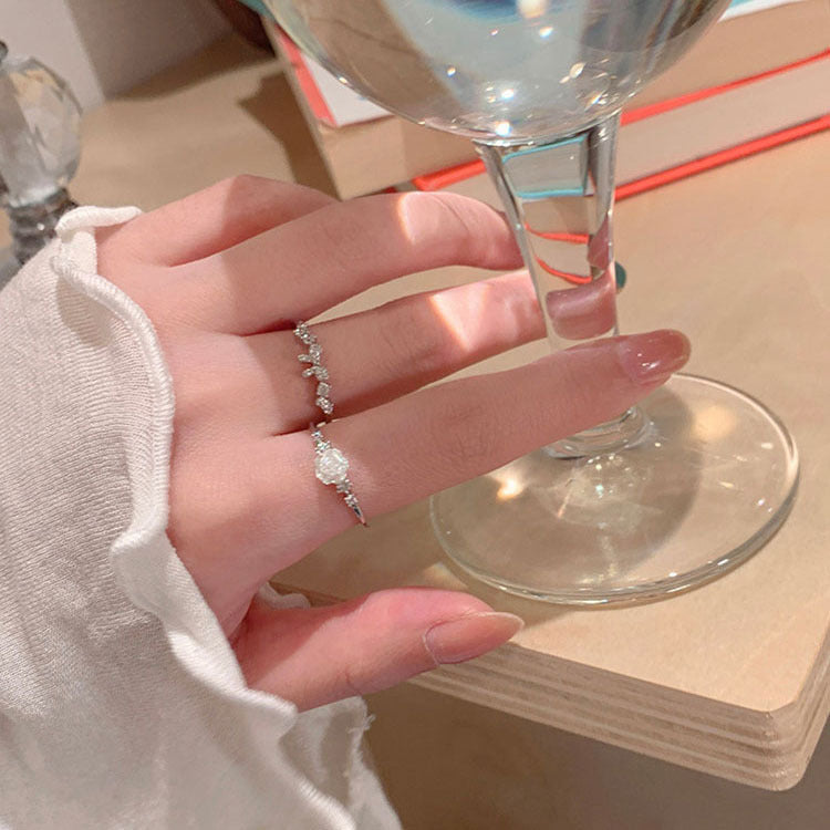Style Pearl Zircon Butterfly Female Niche High-grade Rings