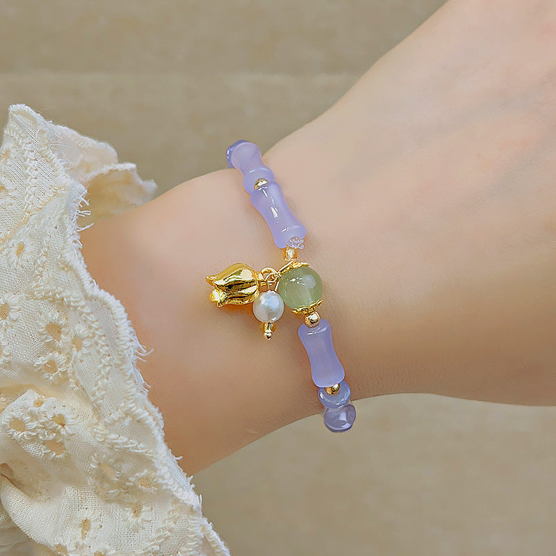 Glass Beaded Female Sweet Lily Gift Bracelets