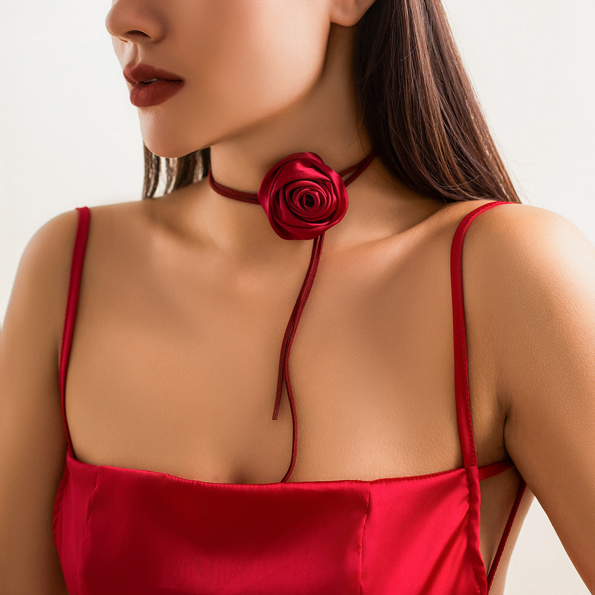 Vintage Knotted Fabric Flower Elegant Flannel Collar